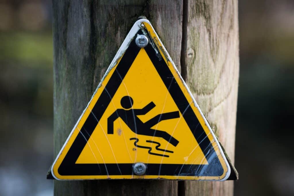 yellow caution sign